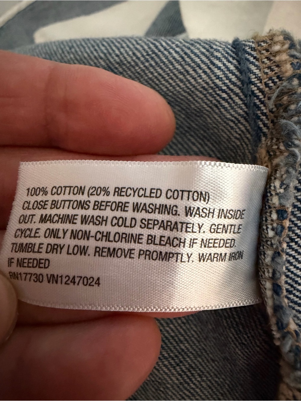 Denim Button-Front Vest in Medium Blue - Picture 9 of 9
